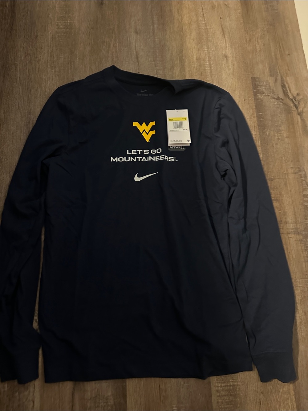 Nike Navy Long-Sleeve 'Let's Go Mountaineers' Logo Tee